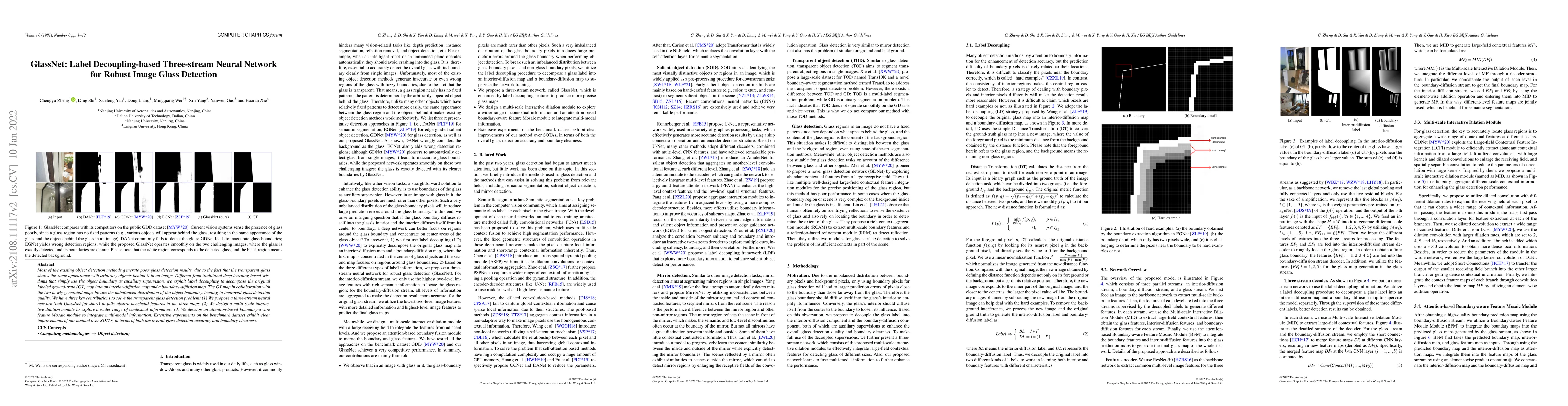 Thumbnail for GlassNet: Label Decoupling-based Three-stream Neural Network for Robust
  Image Glass Detection