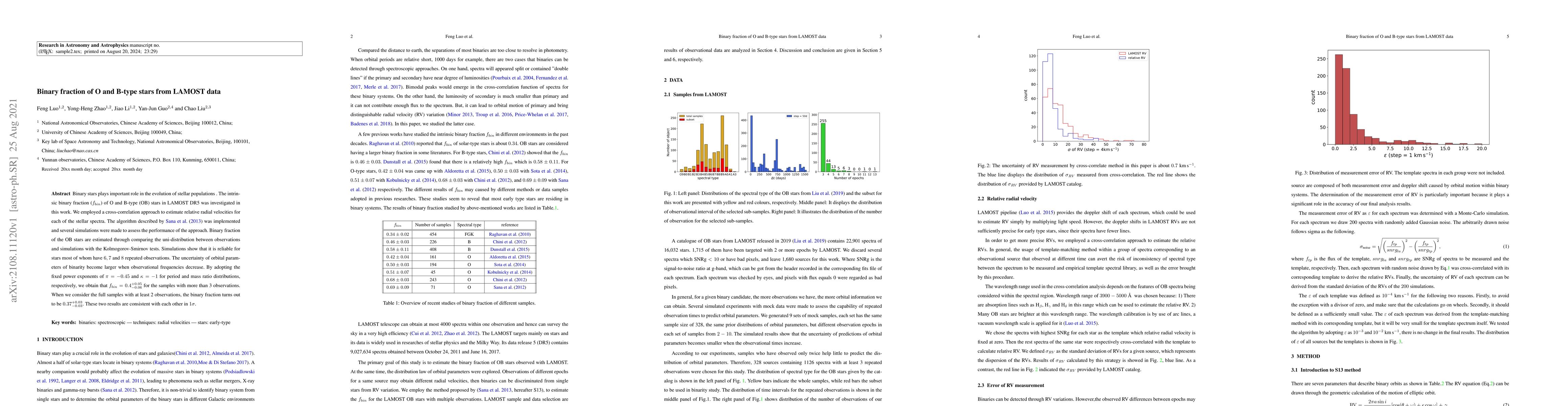 Thumbnail for Binary fraction of O and B-type stars from LAMOST data