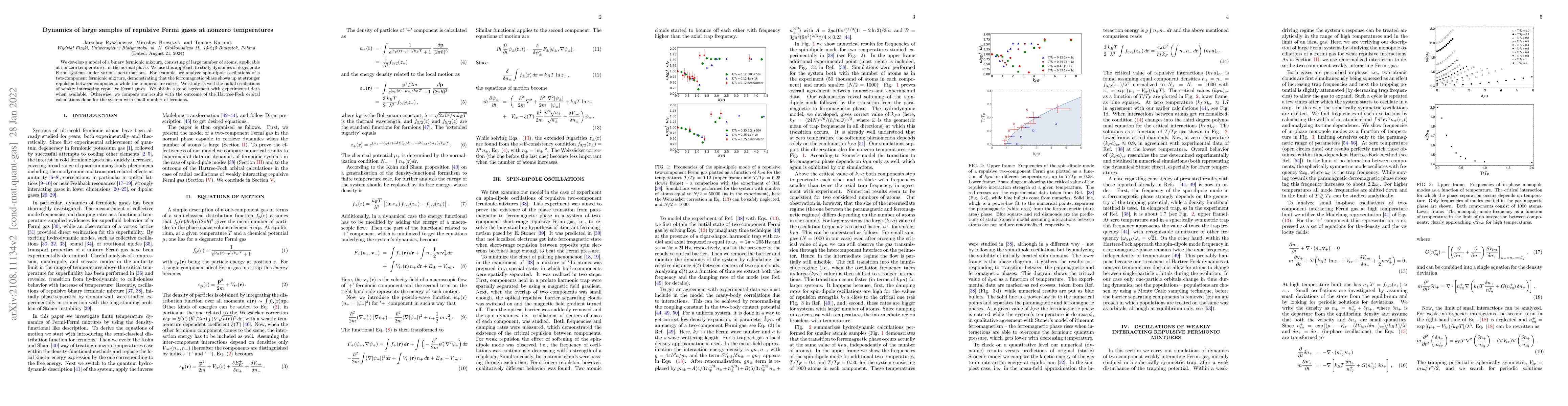 Thumbnail for Dynamics of large samples of repulsive Fermi gases at nonzero
  temperatures