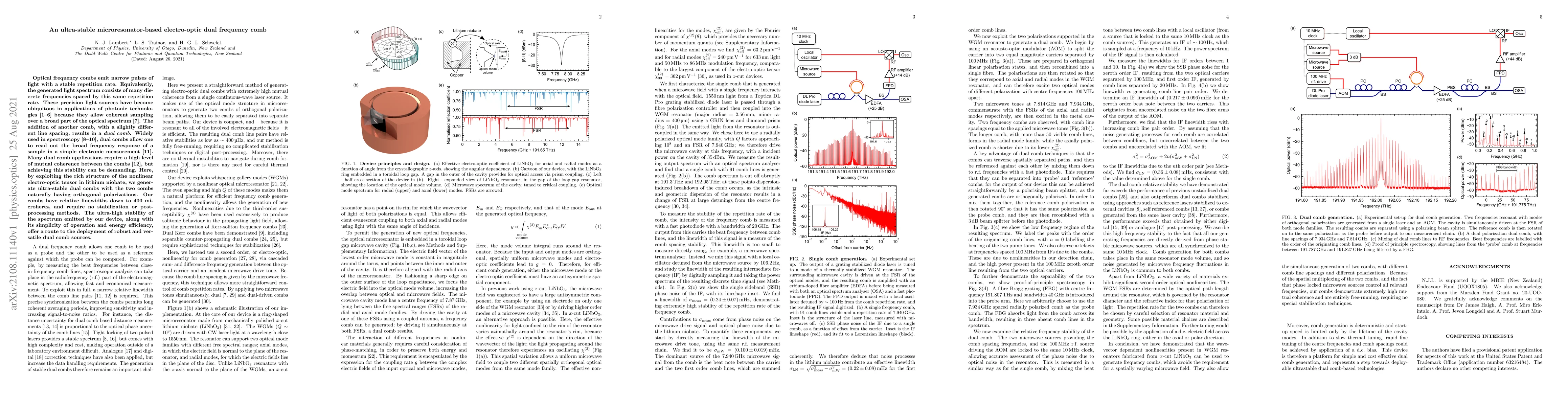 Thumbnail for An ultra-stable microresonator-based electro-optic dual frequency comb