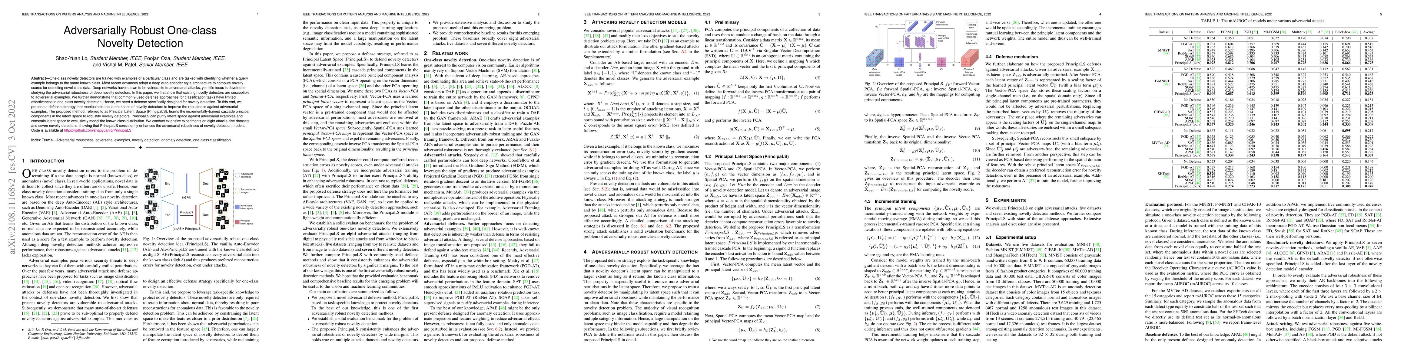 Thumbnail for Adversarially Robust One-class Novelty Detection