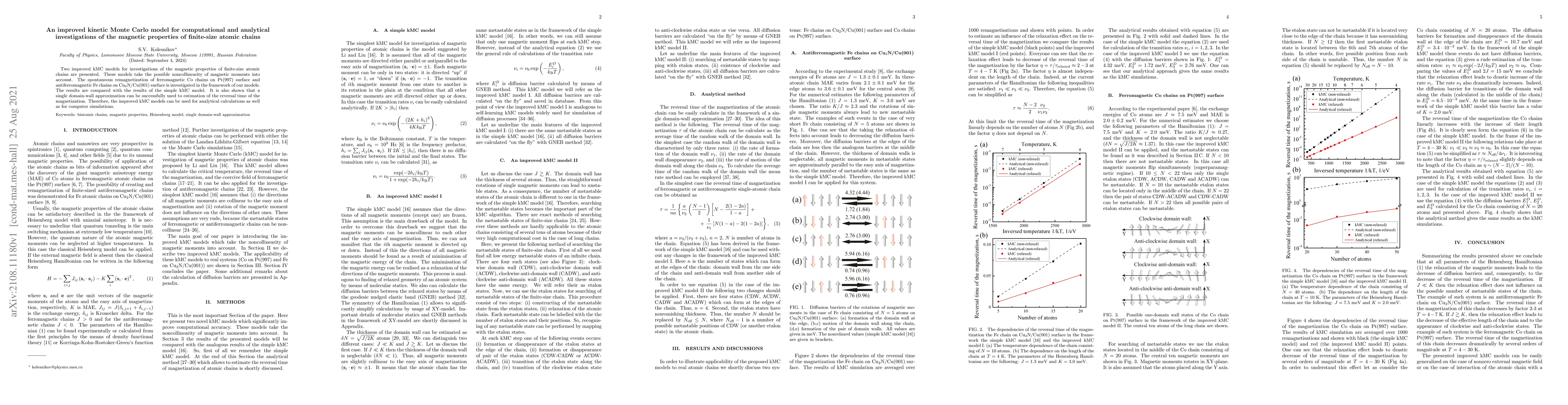 Thumbnail for An improved kinetic Monte Carlo model for computational and analytical
  investigations of the magnetic properties of finite-size atomic chains