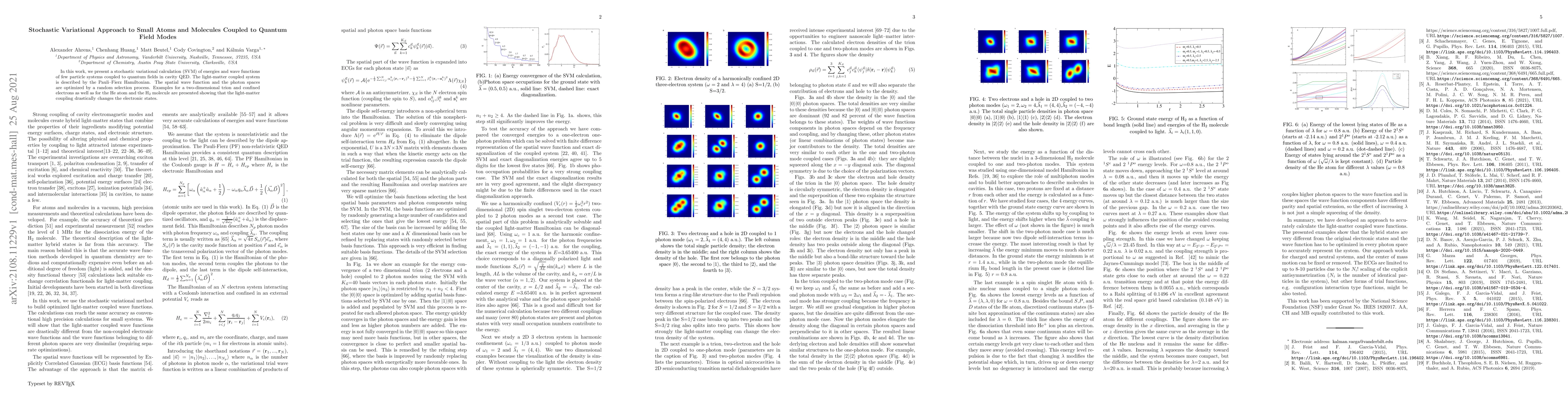 Thumbnail for Stochastic Variational Approach to Small Atoms and Molecules Coupled to
  Quantum Field Modes