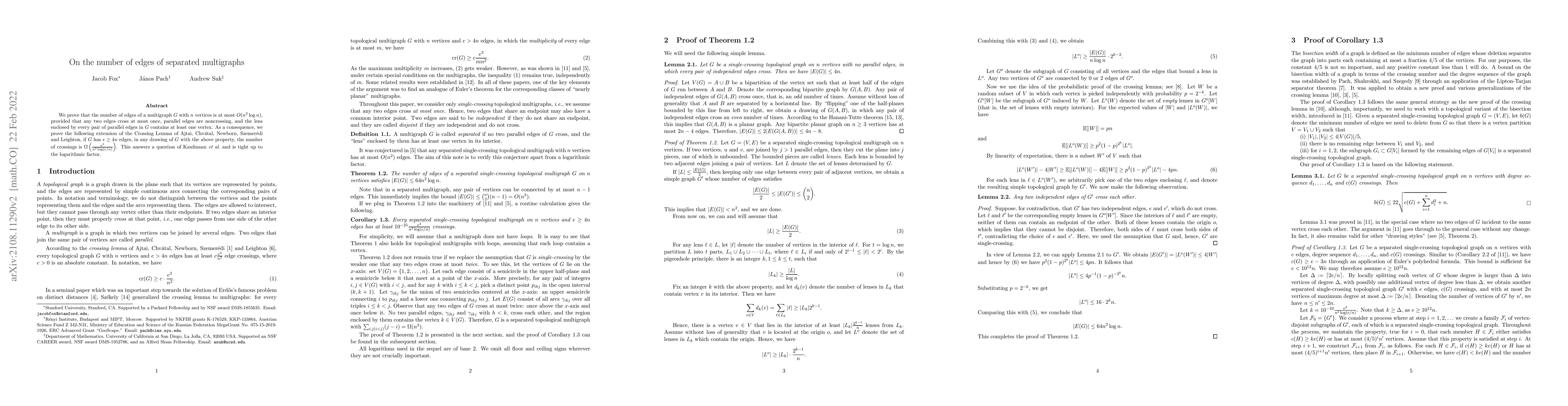 Thumbnail for On the number of edges of separated multigraphs