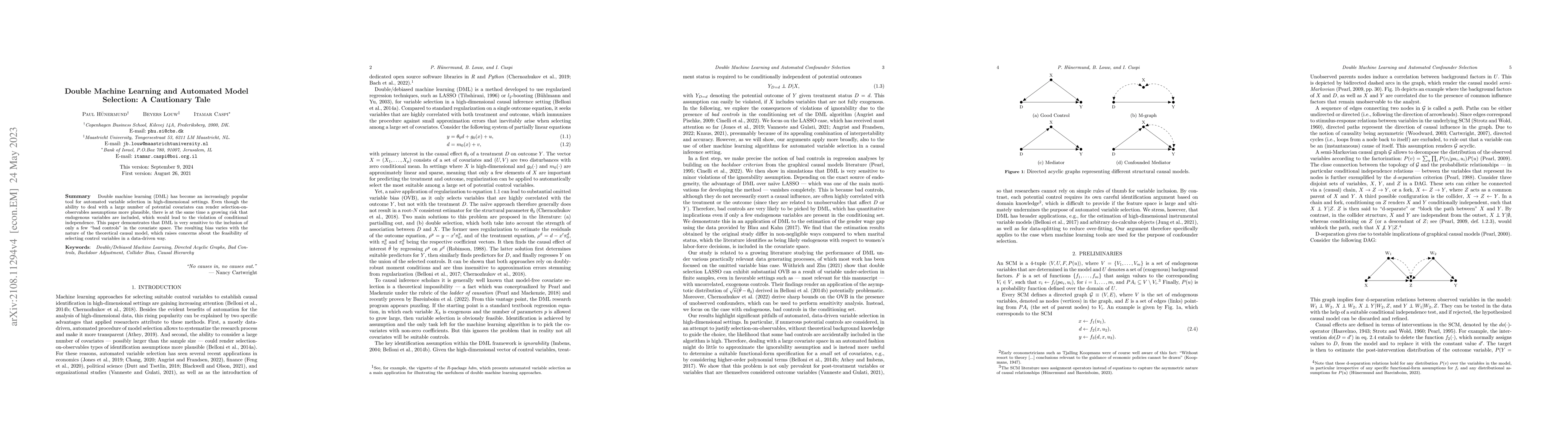 Thumbnail for Double Machine Learning and Automated Confounder Selection -- A
  Cautionary Tale