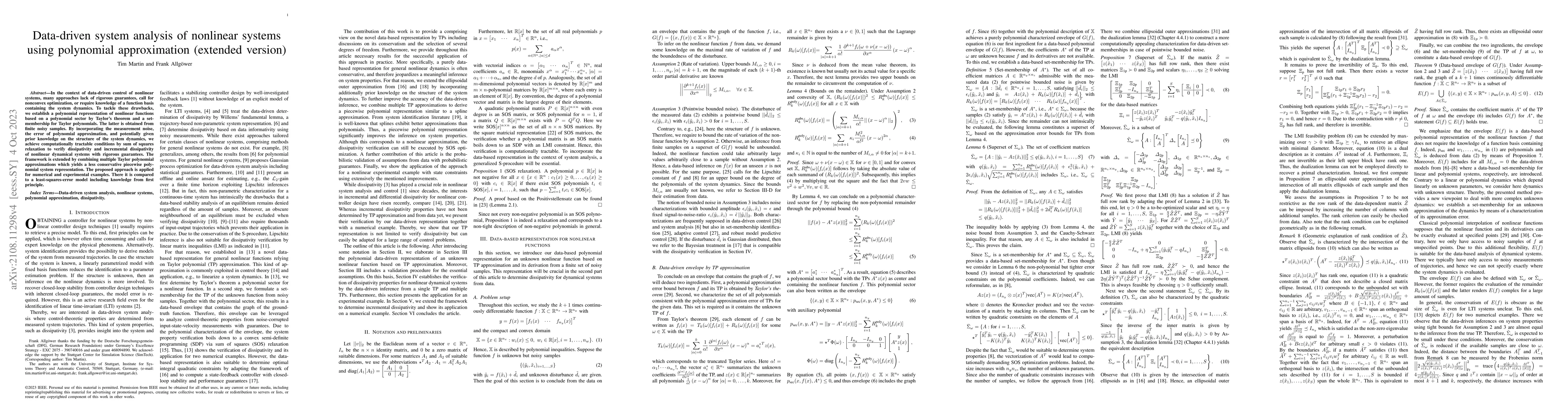 Thumbnail for Data-driven system analysis of nonlinear systems using polynomial
  approximation
