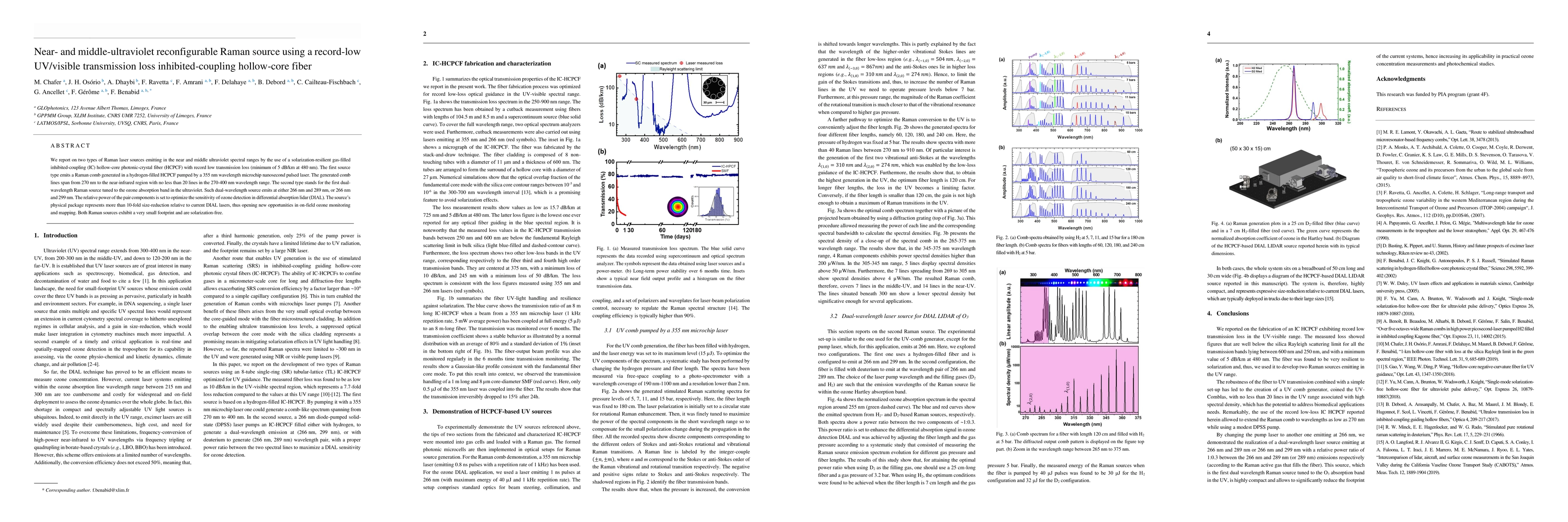 Thumbnail for Near- and middle-ultraviolet reconfigurable Raman source using a
  record-low UV/visible transmission loss inhibited-coupling hollow-core fiber