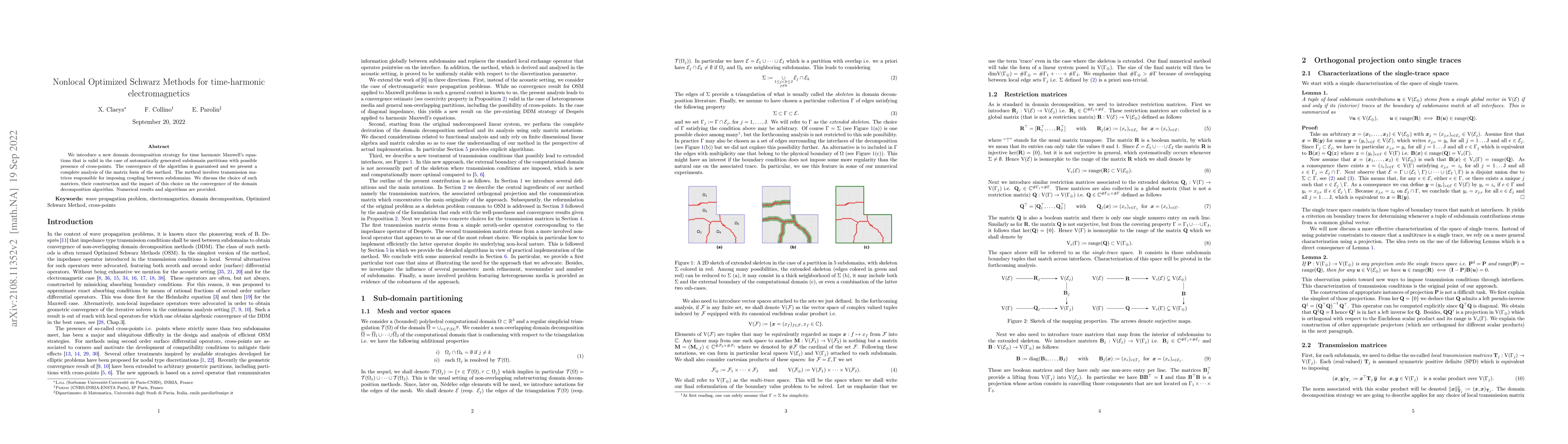 Thumbnail for Nonlocal Optimized Schwarz Methods for time-harmonic electromagnetics