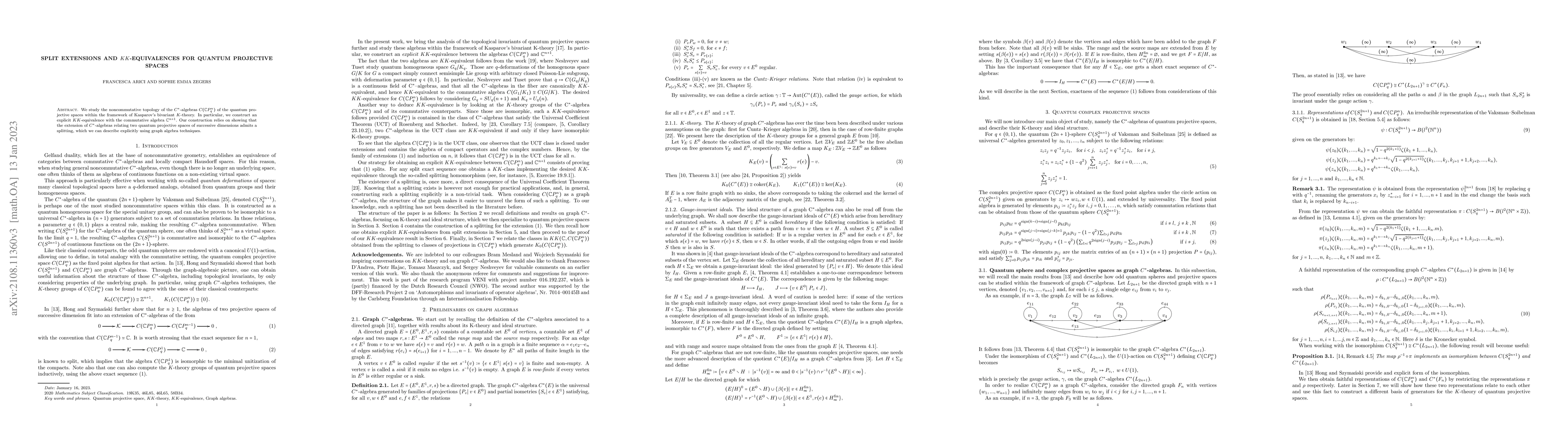 Thumbnail for Split extensions and KK-equivalences for quantum projective spaces