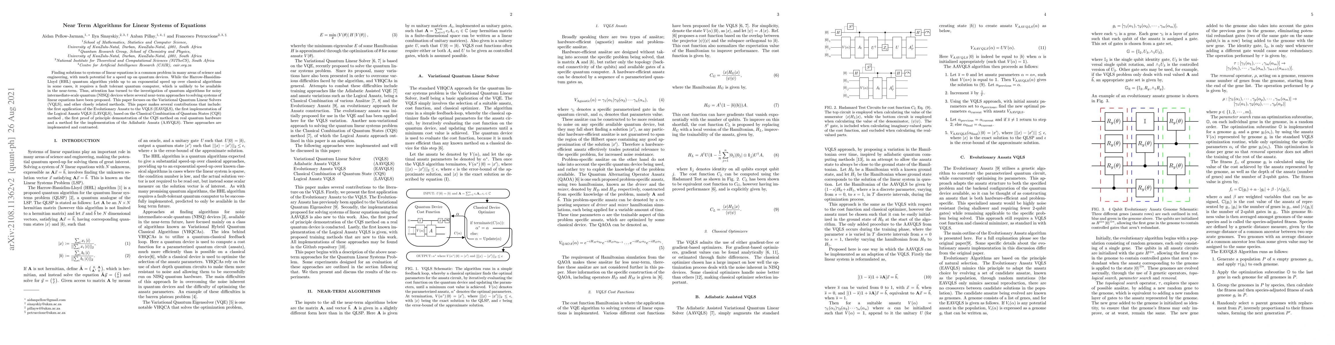 Thumbnail for Near Term Algorithms for Linear Systems of Equations