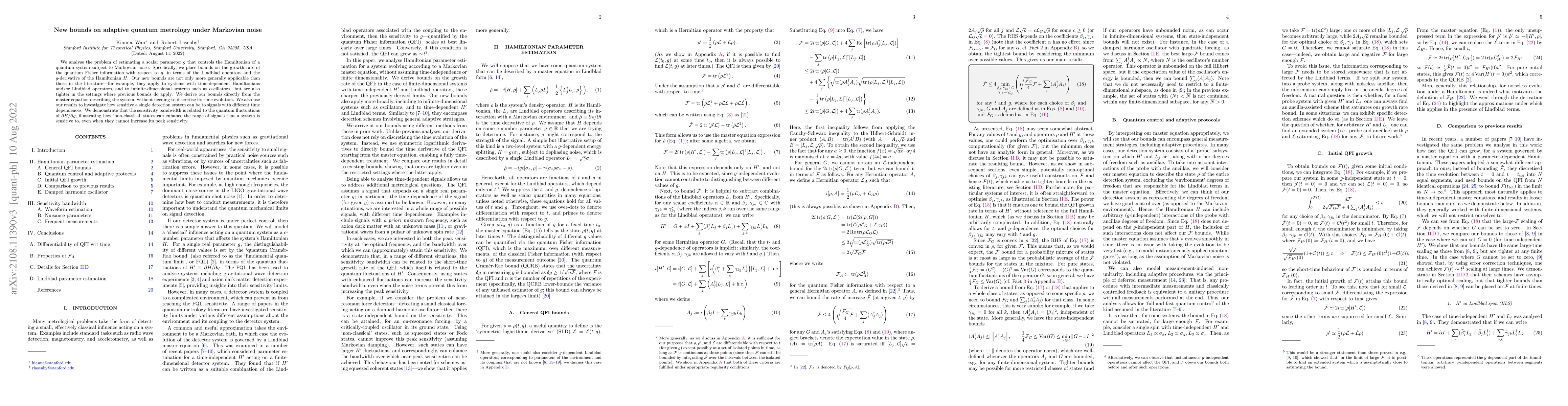 Thumbnail for New bounds on adaptive quantum metrology under Markovian noise