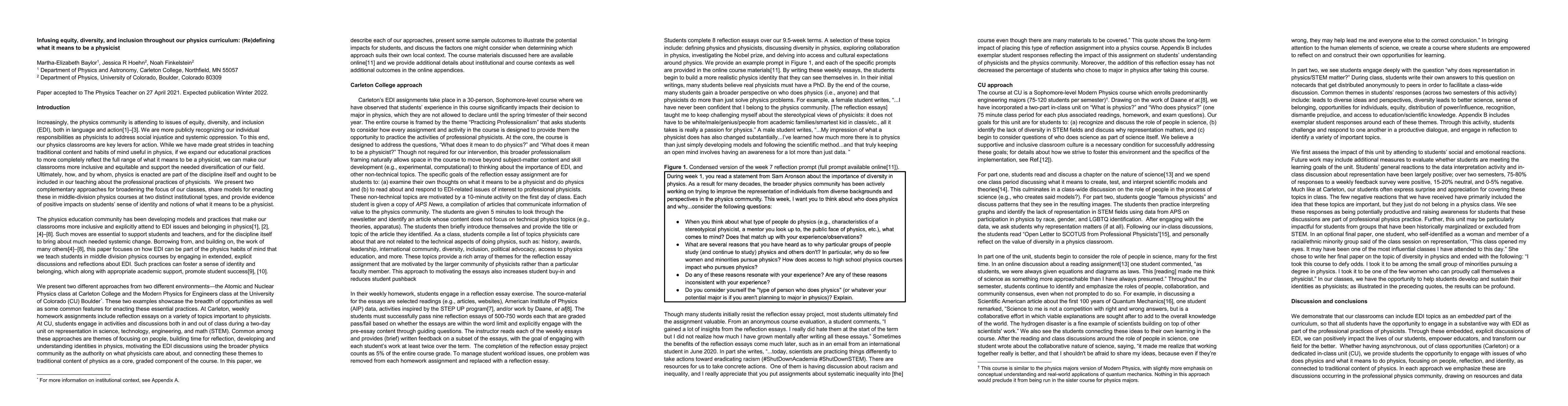 Thumbnail for Infusing equity, diversity, and inclusion throughout our physics
  curriculum: (Re)defining what it means to be a physicist