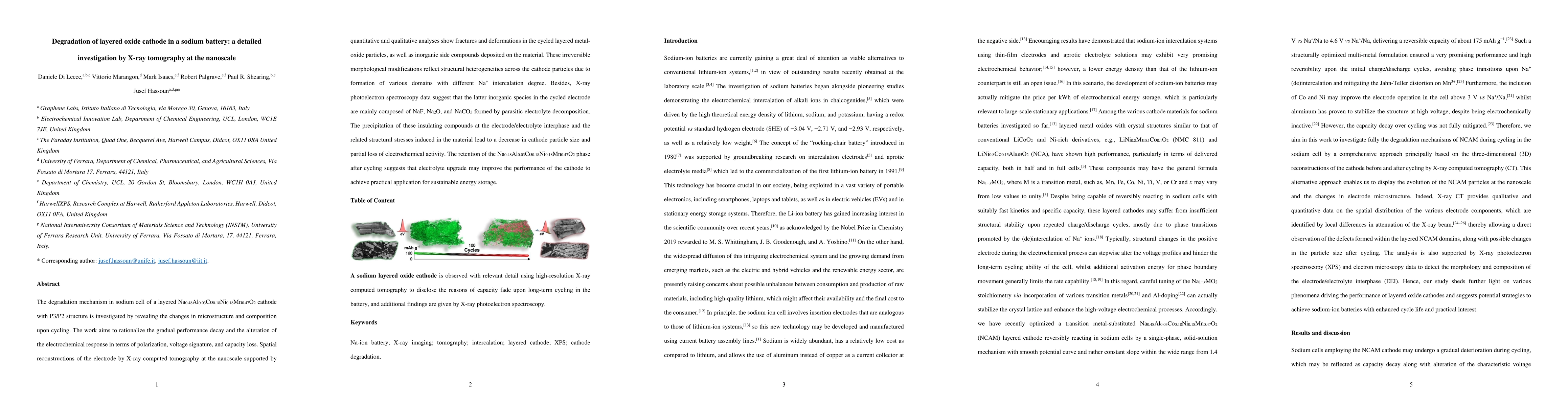 Thumbnail for Degradation of Layered Oxide Cathode in a Sodium Battery: A Detailed
  Investigation by X-Ray Tomography at the Nanoscale