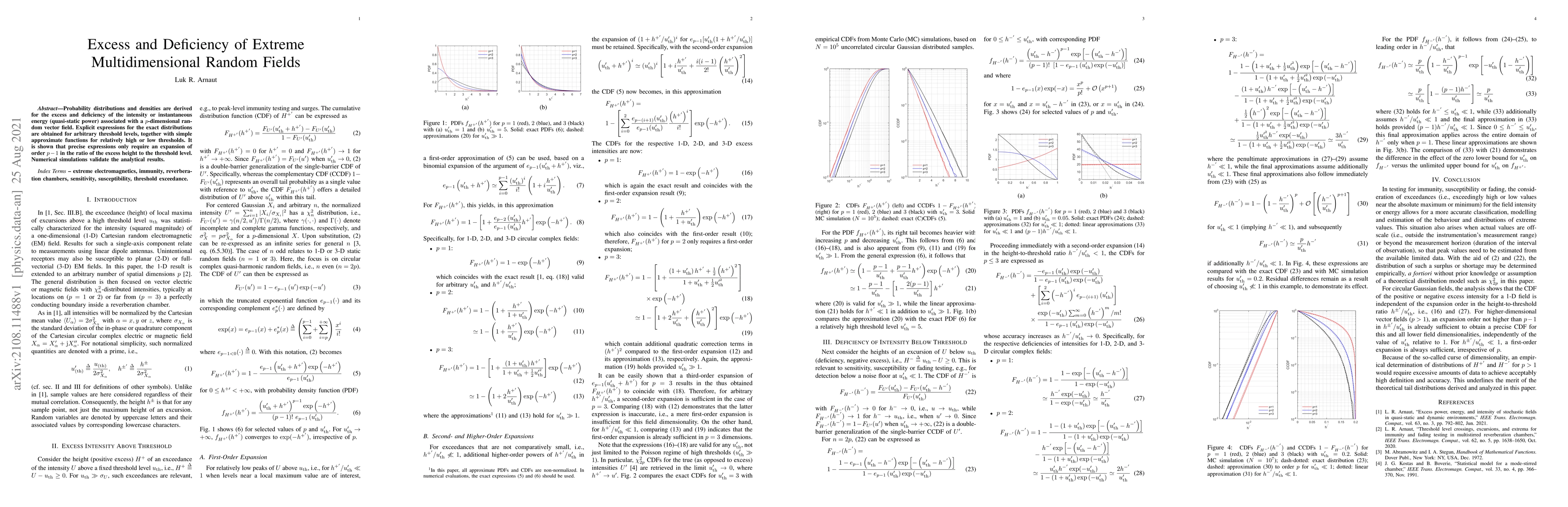 Thumbnail for Excess and Deficiency of Extreme Multidimensional Random Fields