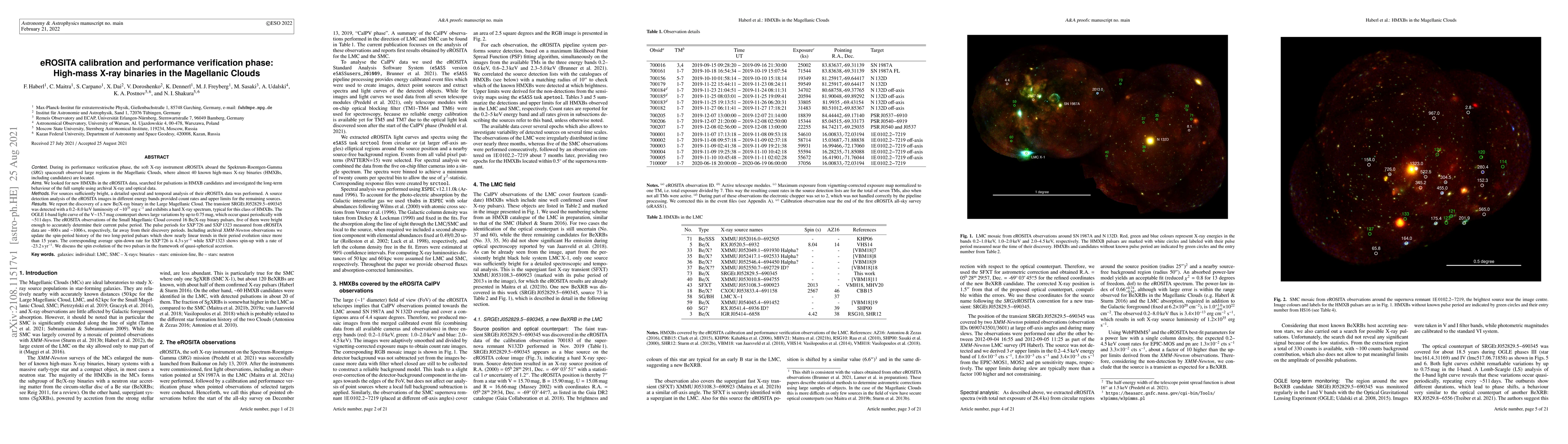Thumbnail for eROSITA calibration and performance verification phase: High-mass X-ray
  binaries in the Magellanic Clouds