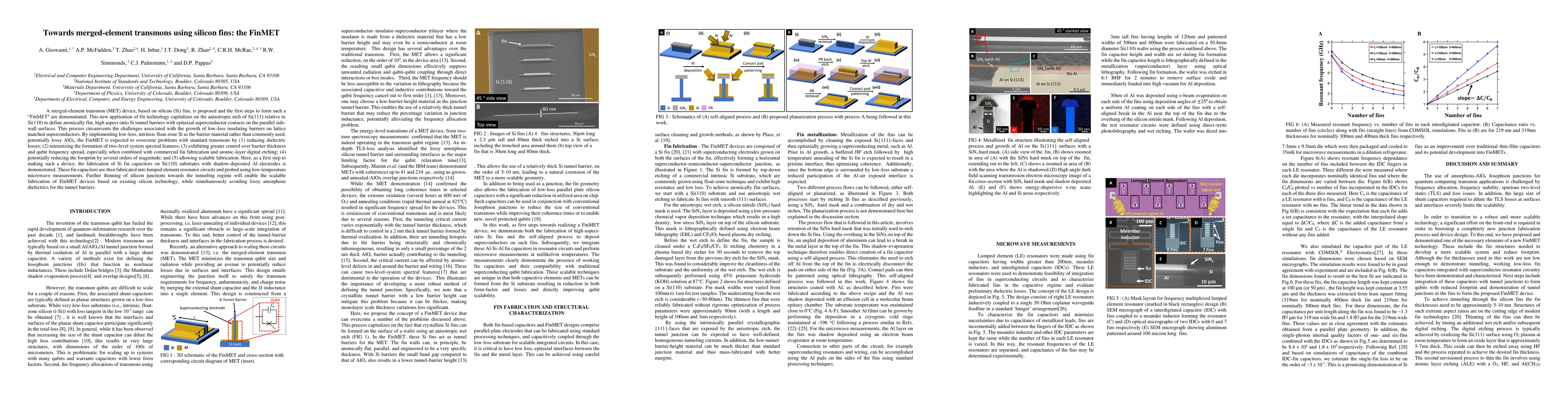 Thumbnail for Towards merged-element transmons using silicon fins: the FinMET