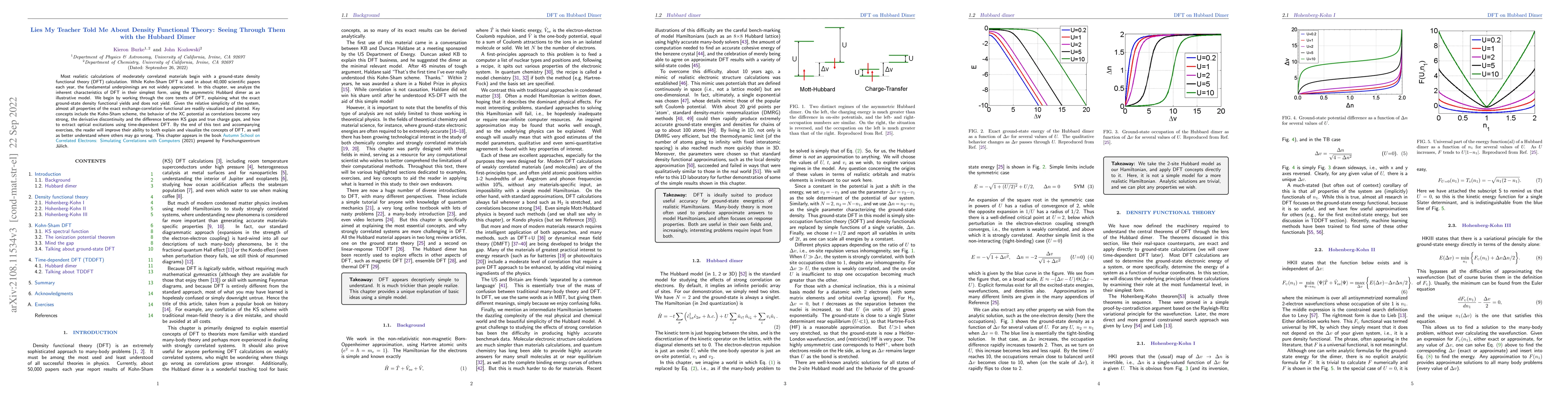 Thumbnail for Lies My Teacher Told Me About Density Functional Theory: Seeing Through
  Them with the Hubbard Dimer