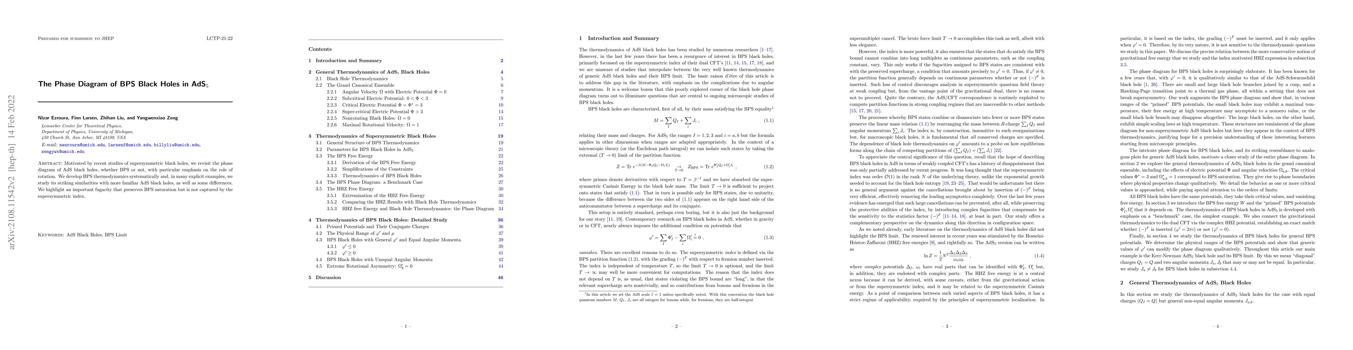 Thumbnail for The Phase Diagram of BPS Black Holes in AdS$_5$