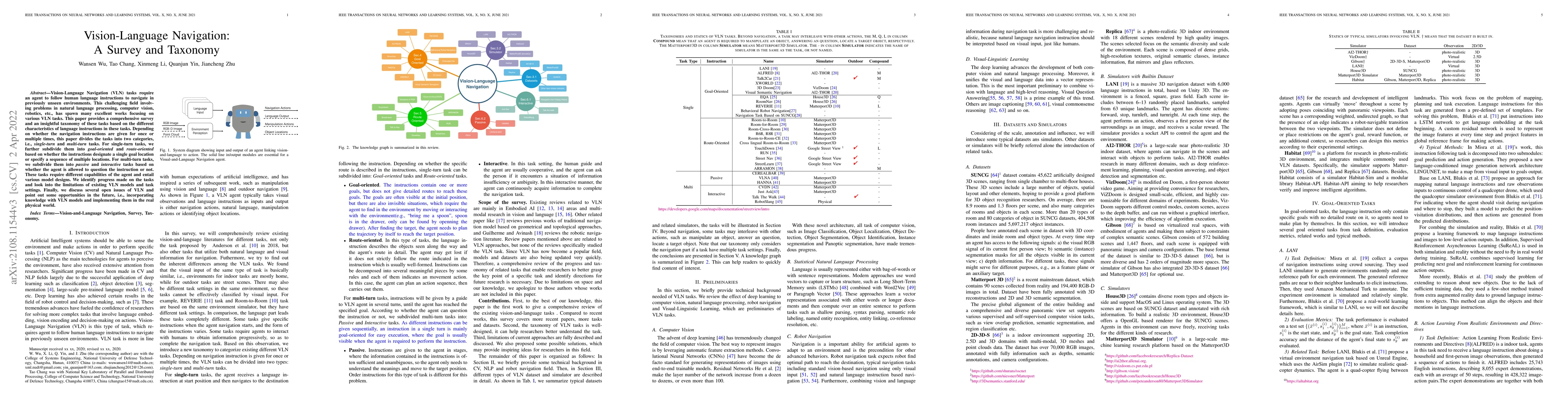 Thumbnail for Vision-Language Navigation: A Survey and Taxonomy
