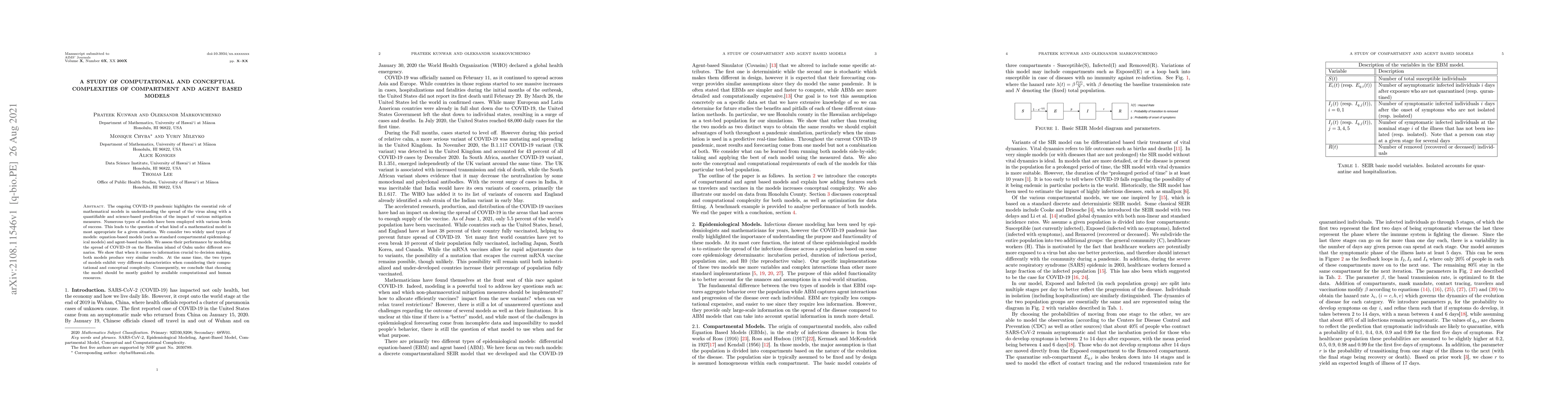 Thumbnail for A study of computational and conceptual complexities of compartment and
  agent based models