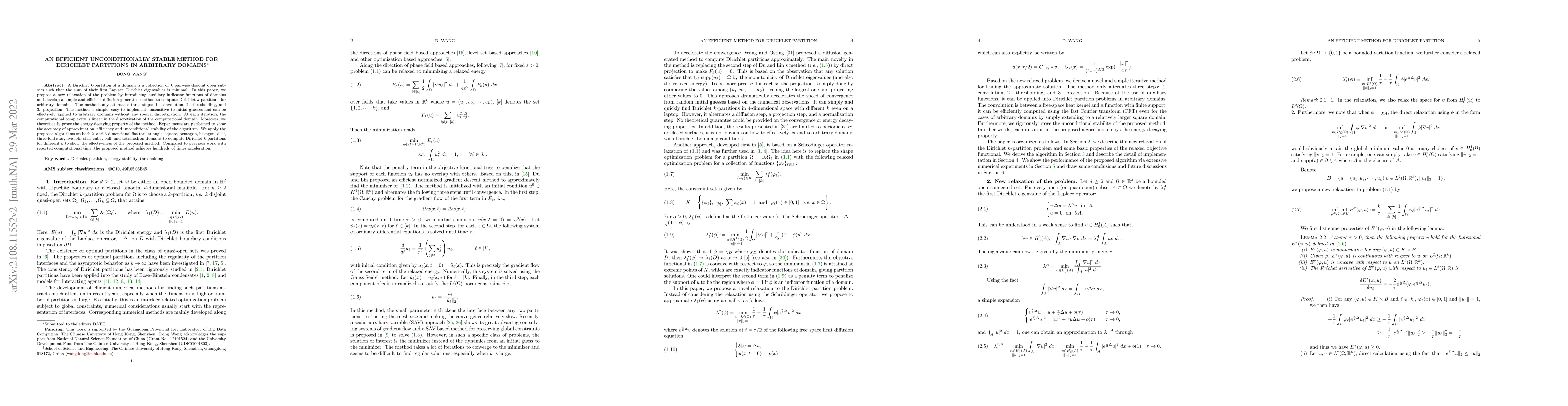 Thumbnail for An efficient unconditionally stable method for Dirichlet partitions in
  arbitrary domains