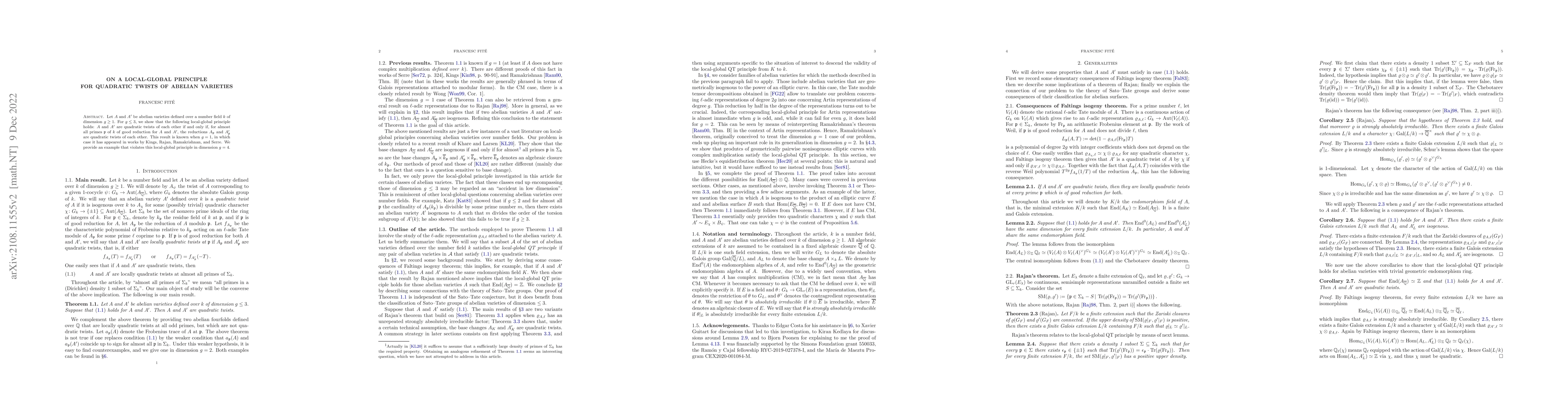 Thumbnail for On a local-global principle for quadratic twists of abelian varieties