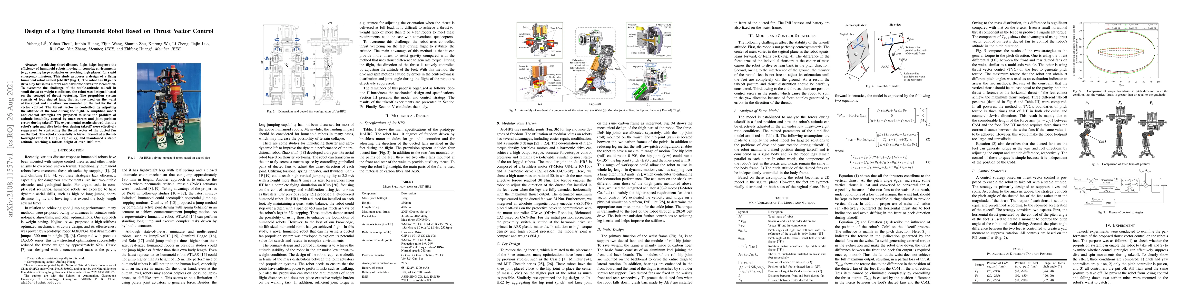 Thumbnail for Design of a Flying Humanoid Robot Based on Thrust Vector Control