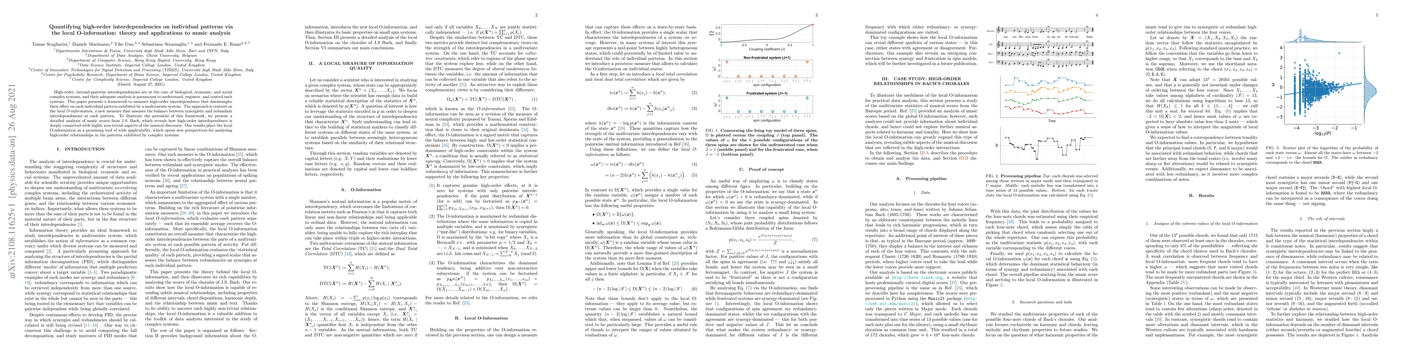 Thumbnail for Quantifying high-order interdependencies on individual patterns via the
  local O-information: theory and applications to music analysis