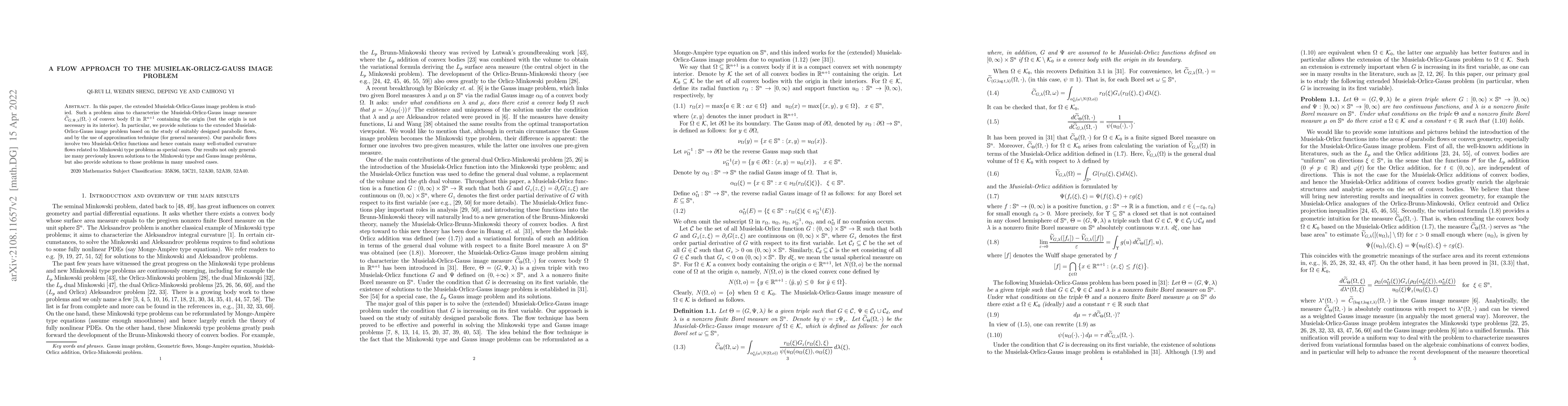 Thumbnail for A flow approach to the Musielak-Orlicz-Gauss image problem