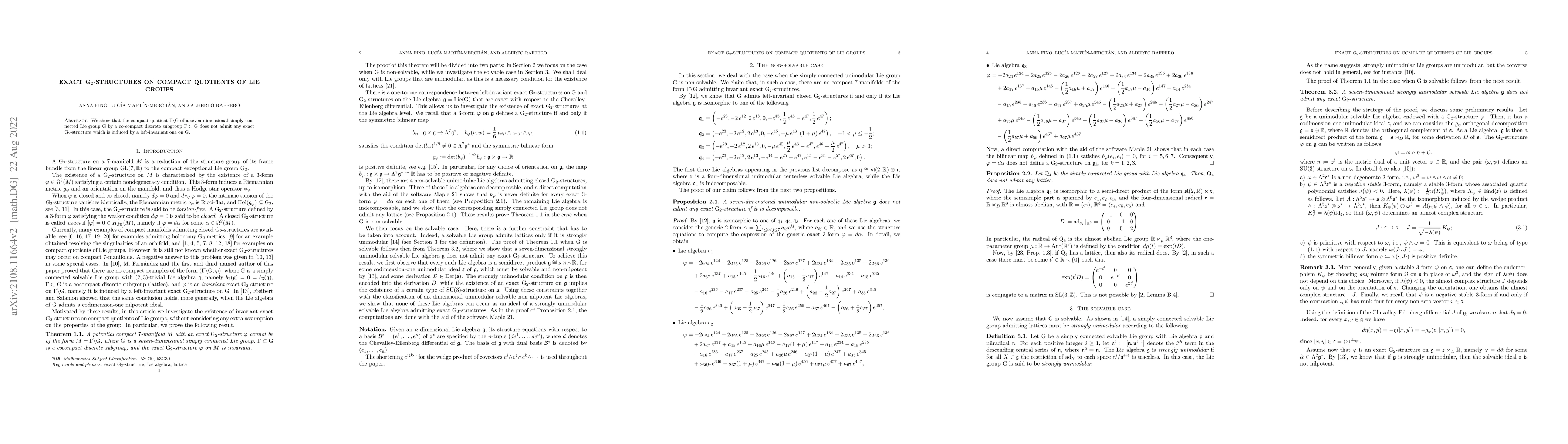 Thumbnail for Exact G$_2$-structures on compact quotients of Lie groups