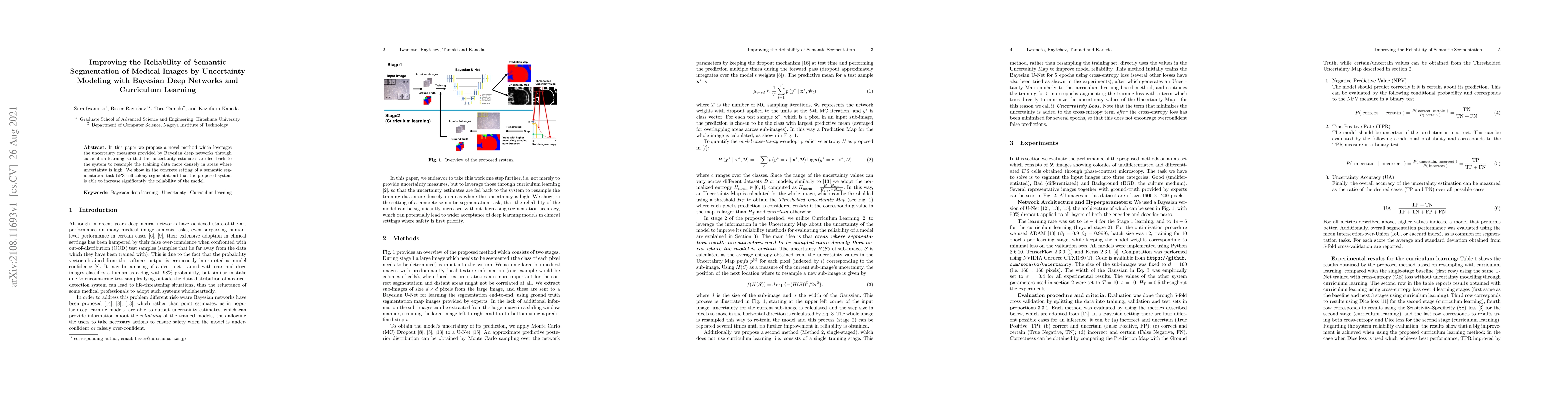 Thumbnail for Improving the Reliability of Semantic Segmentation of Medical Images by
  Uncertainty Modeling with Bayesian Deep Networks and Curriculum Learning