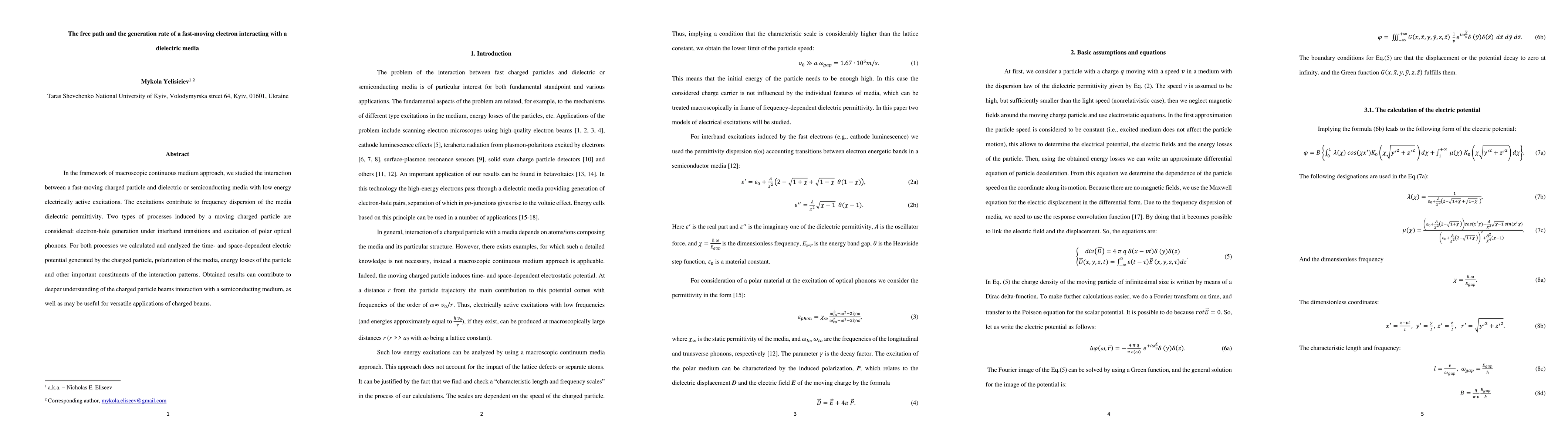 Thumbnail for The free path and the generation rate of a fast-moving electron
  interacting with a dielectric media