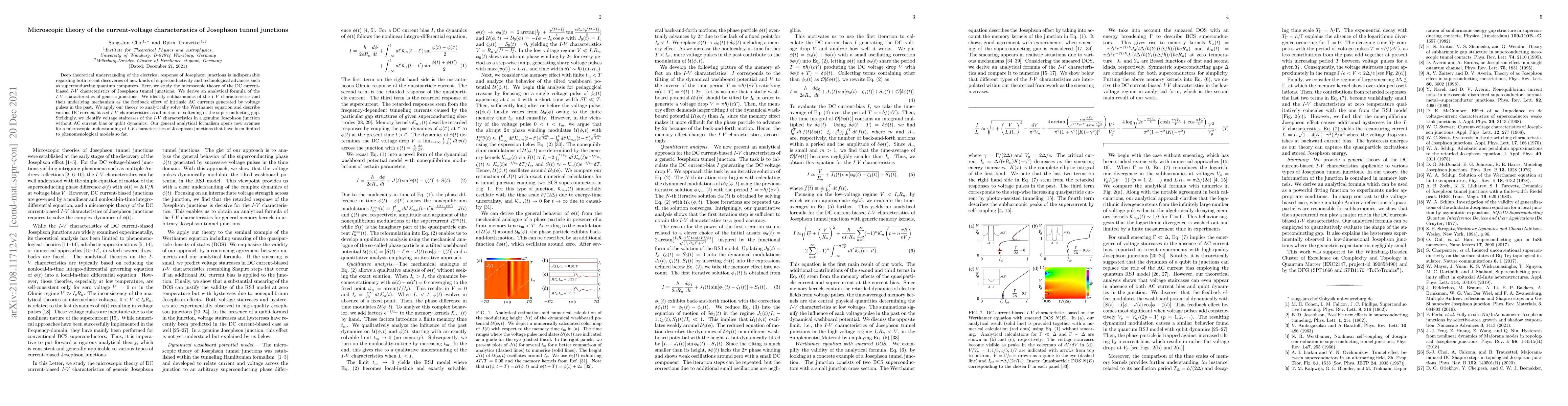 Thumbnail for Microscopic theory of the current-voltage characteristics of Josephson
  tunnel junctions
