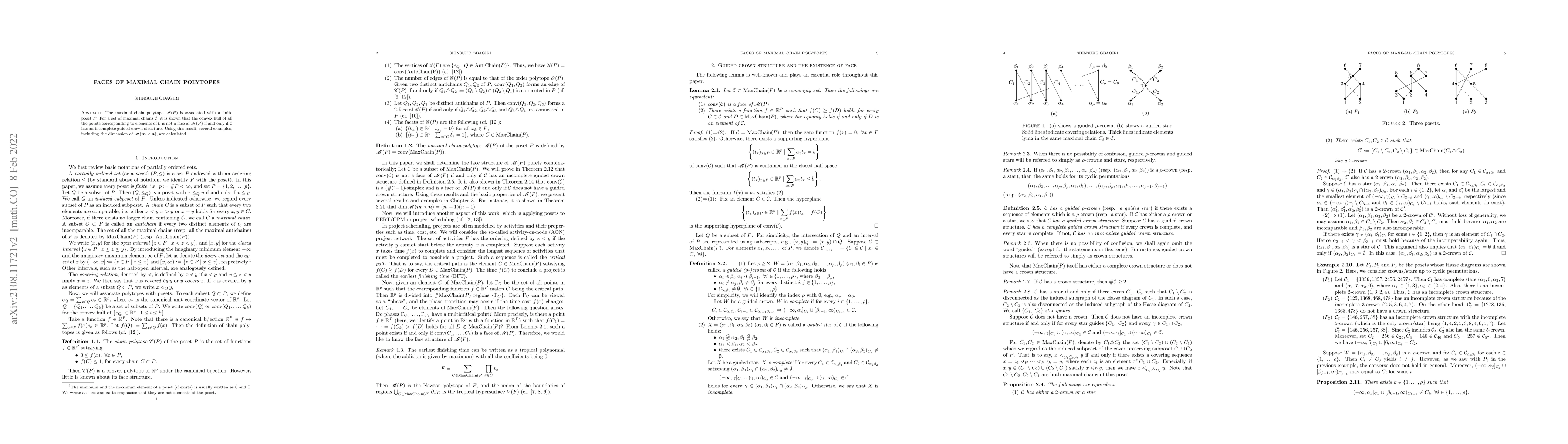 Thumbnail for Faces of maximal chain polytopes