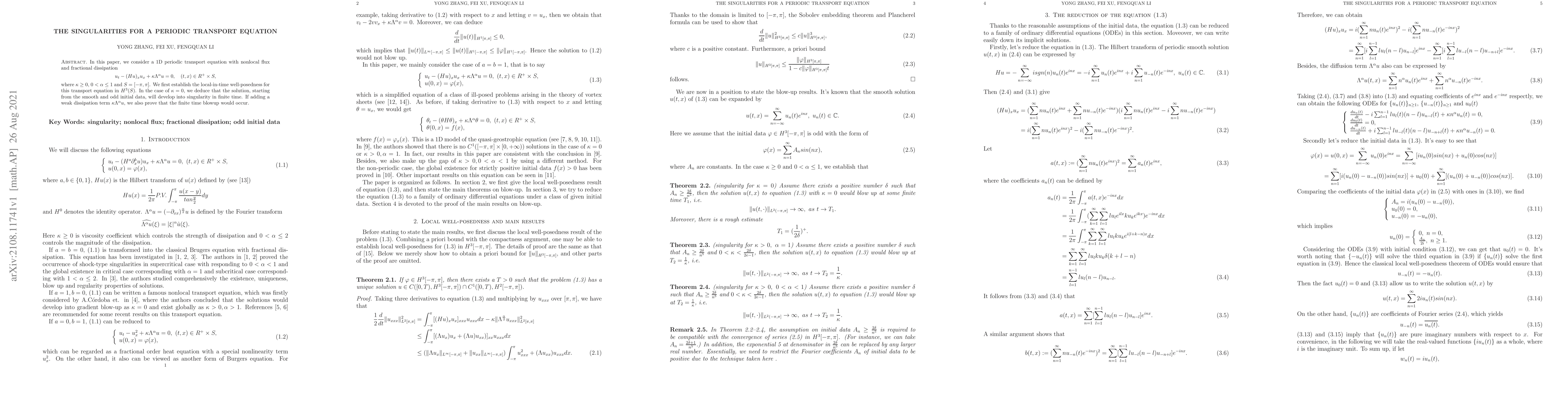 Thumbnail for The singularities for a periodic transport equation
