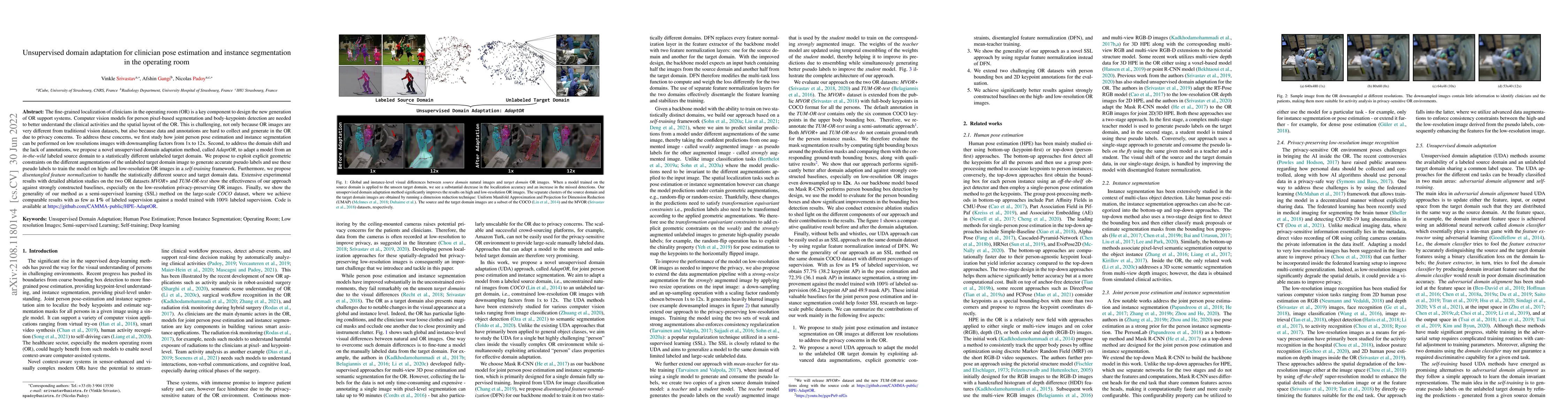 Thumbnail for Unsupervised domain adaptation for clinician pose estimation and
  instance segmentation in the operating room