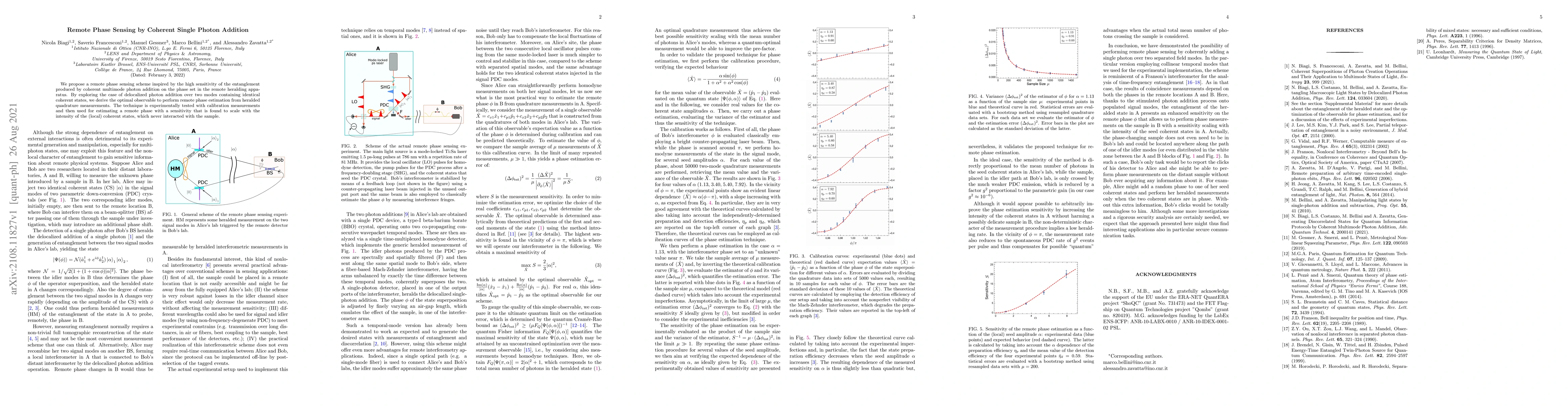 Thumbnail for Remote Phase Sensing by Coherent Single Photon Addition