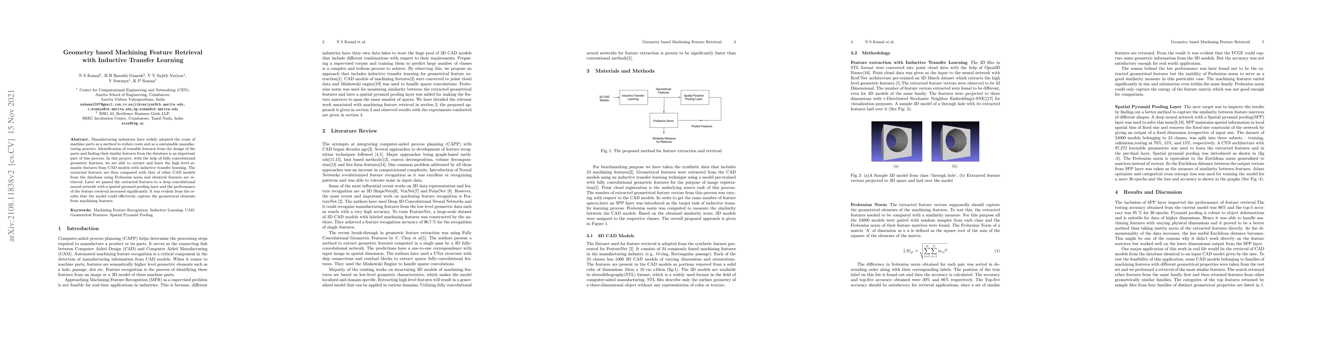 Thumbnail for Geometry Based Machining Feature Retrieval with Inductive Transfer
  Learning