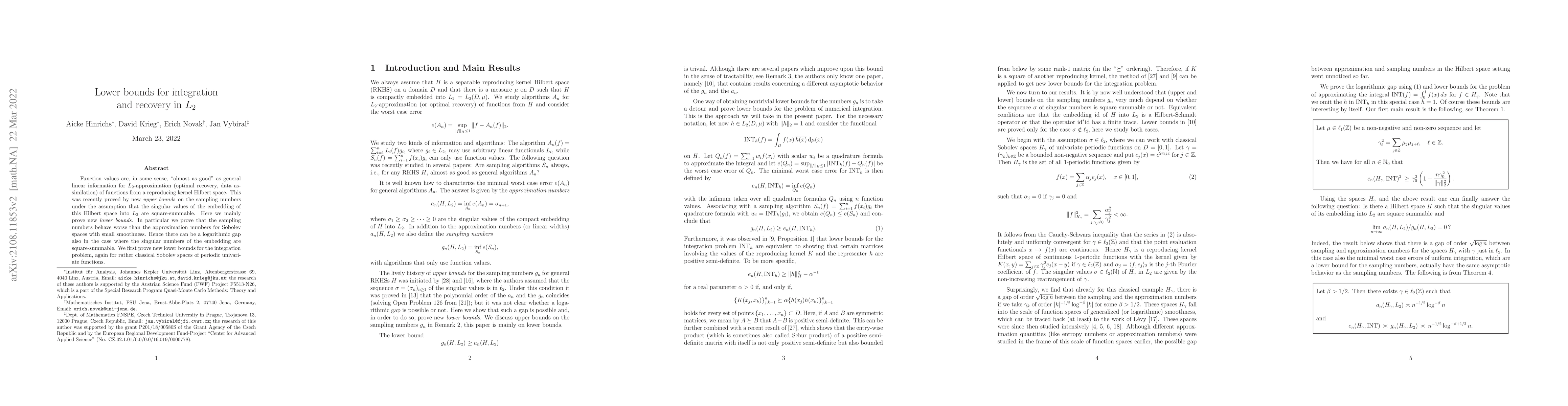 Thumbnail for Lower bounds for integration and recovery in $L_2$