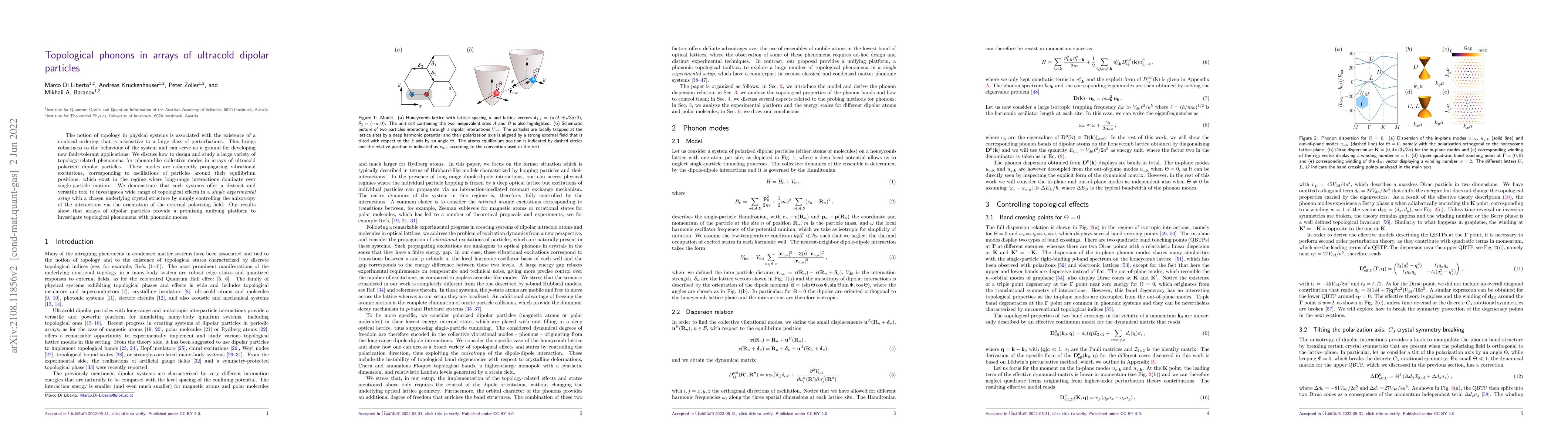 Thumbnail for Topological phonons in arrays of ultracold dipolar particles