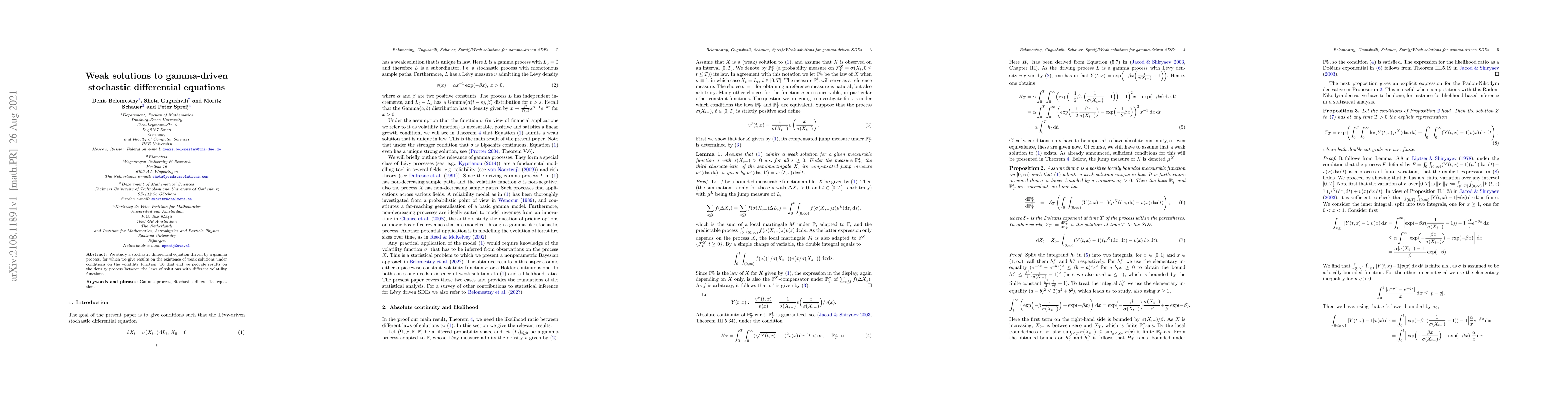 Thumbnail for Weak solutions to gamma-driven stochastic differential equations