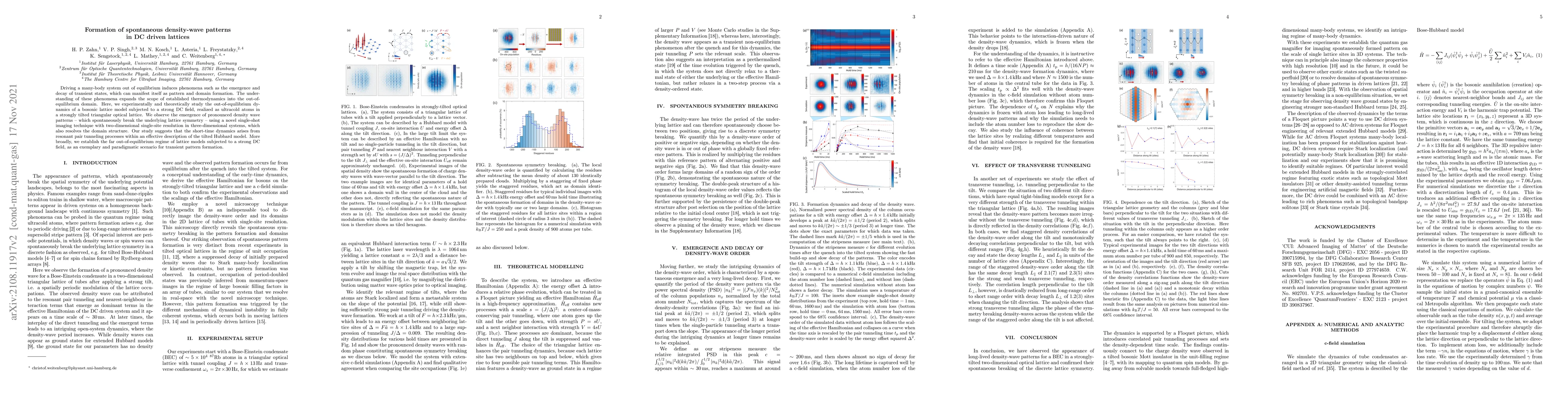 Thumbnail for Formation of spontaneous density-wave patterns in DC driven lattices