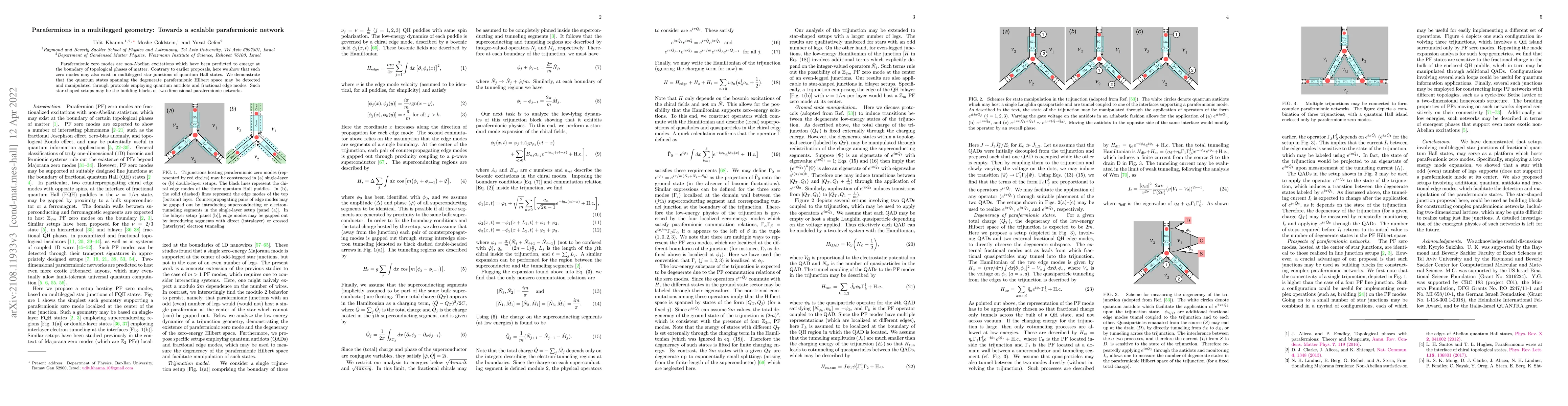 Thumbnail for Parafermions in a multilegged geometry: Towards a scalable parafermionic
  network