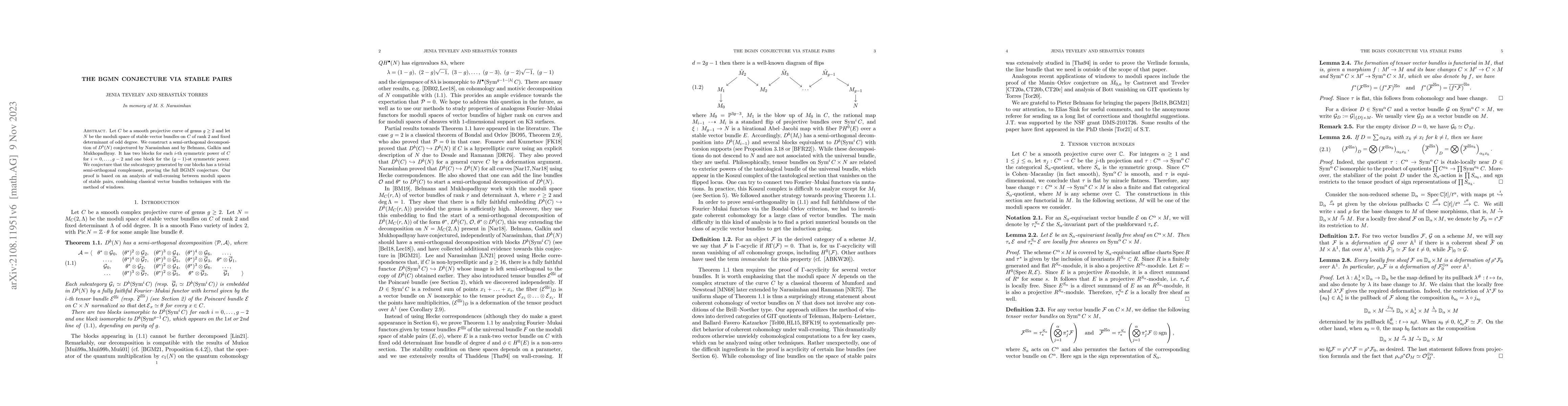 Thumbnail for The BGMN conjecture via stable pairs