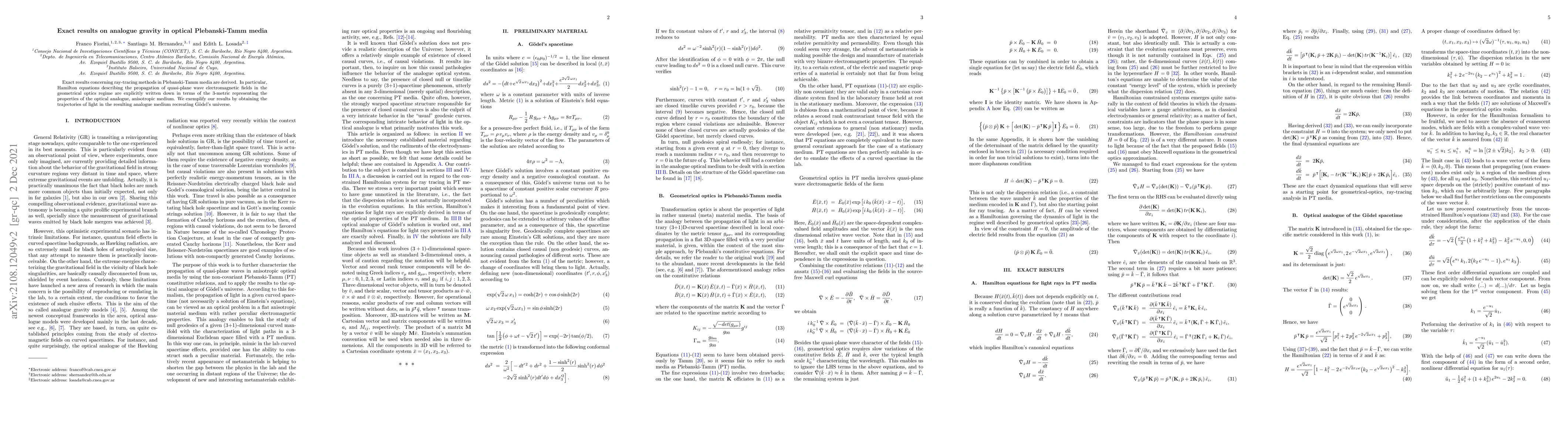 Thumbnail for Exact results on analogue gravity in optical Plebanski-Tamm media