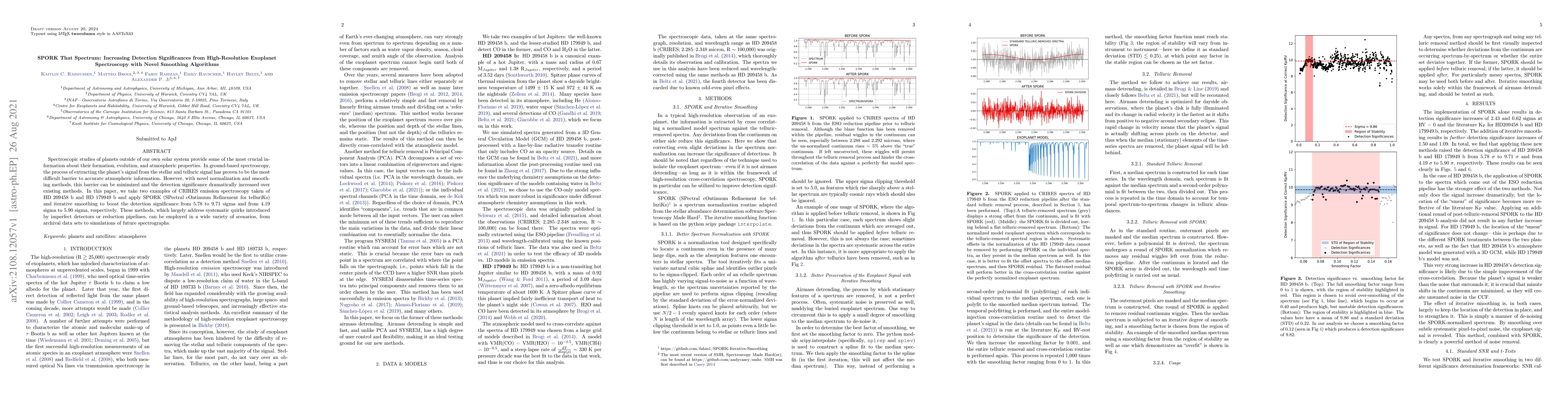 Thumbnail for SPORK That Spectrum: Increasing Detection Significances from
  High-Resolution Exoplanet Spectroscopy with Novel Smoothing Algorithms