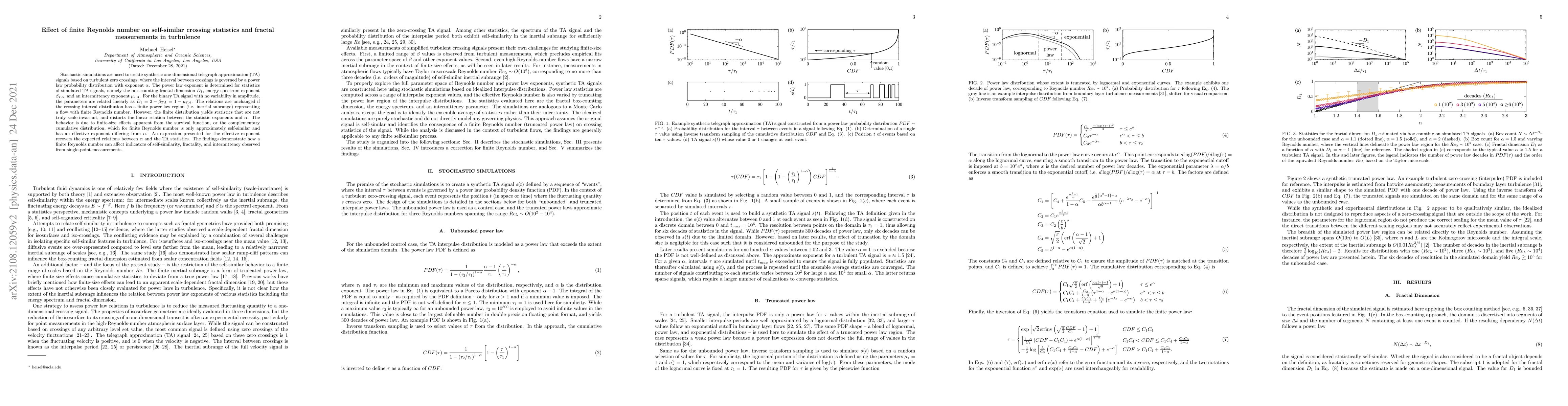 Thumbnail for Effect of finite Reynolds number on self-similar crossing statistics and
  fractal measurements in turbulence