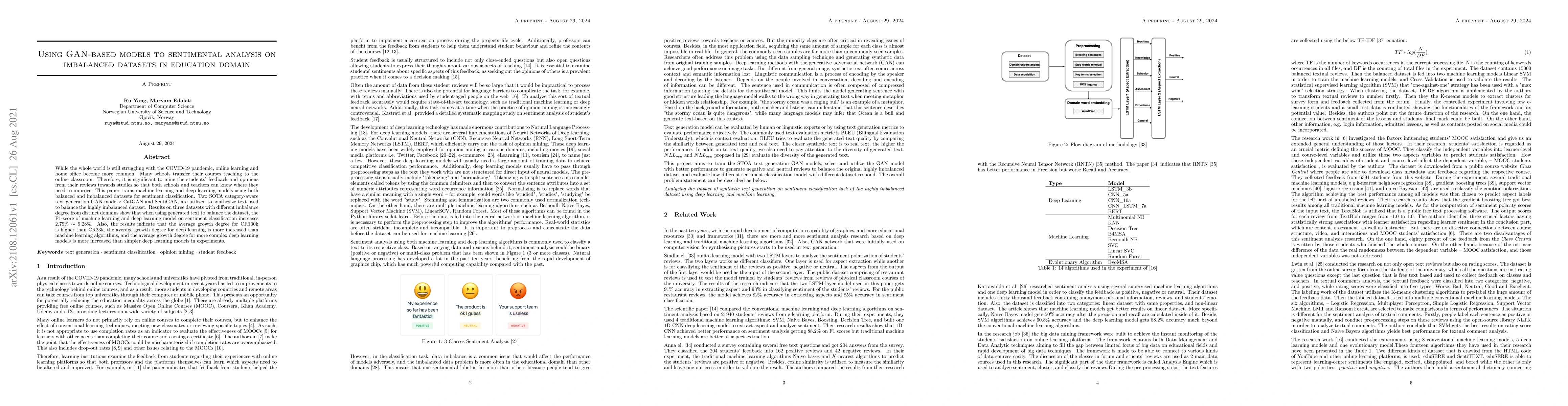 Thumbnail for Using GAN-based models to sentimental analysis on imbalanced datasets in
  education domain