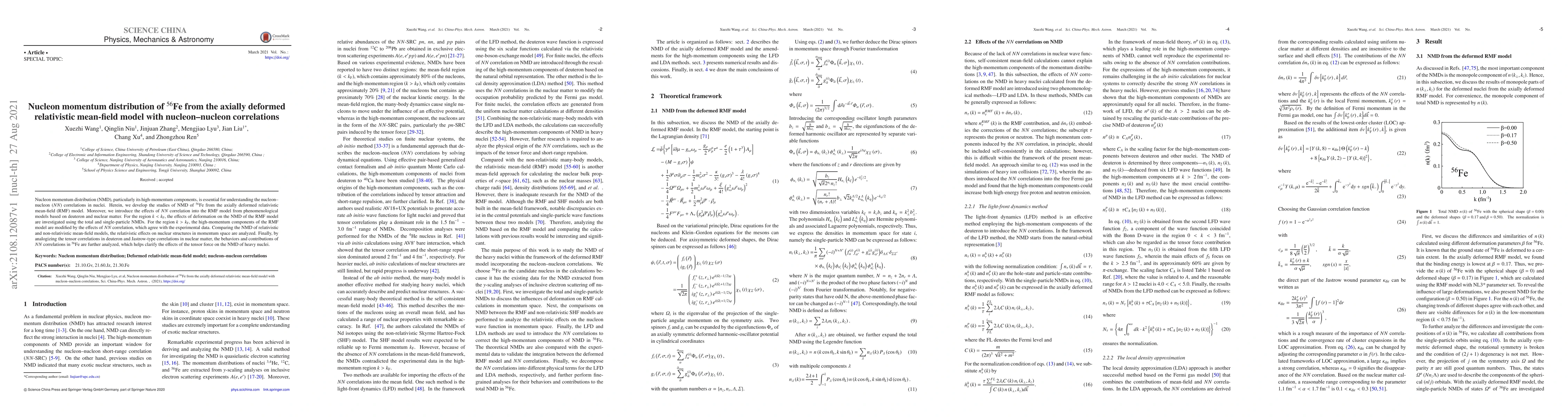 Thumbnail for Nucleon momentum distribution of $^{56}\text{Fe}$ from the axially
  deformed relativistic mean-field model with nucleon--nucleon correlations