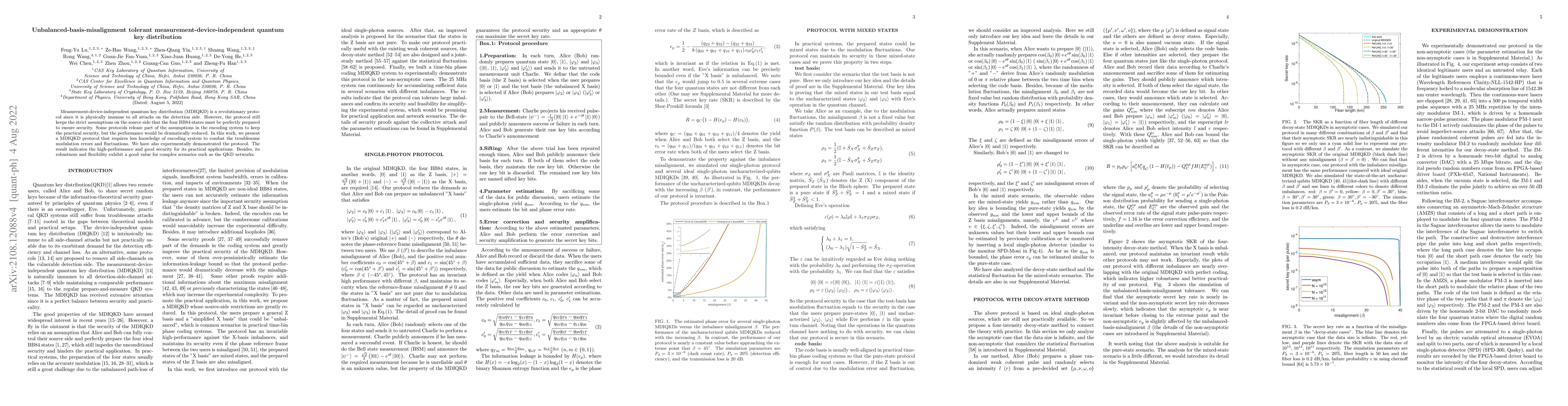 Thumbnail for Unbalanced-basis-misalignment tolerant measurement-device-independent
  quantum key distribution